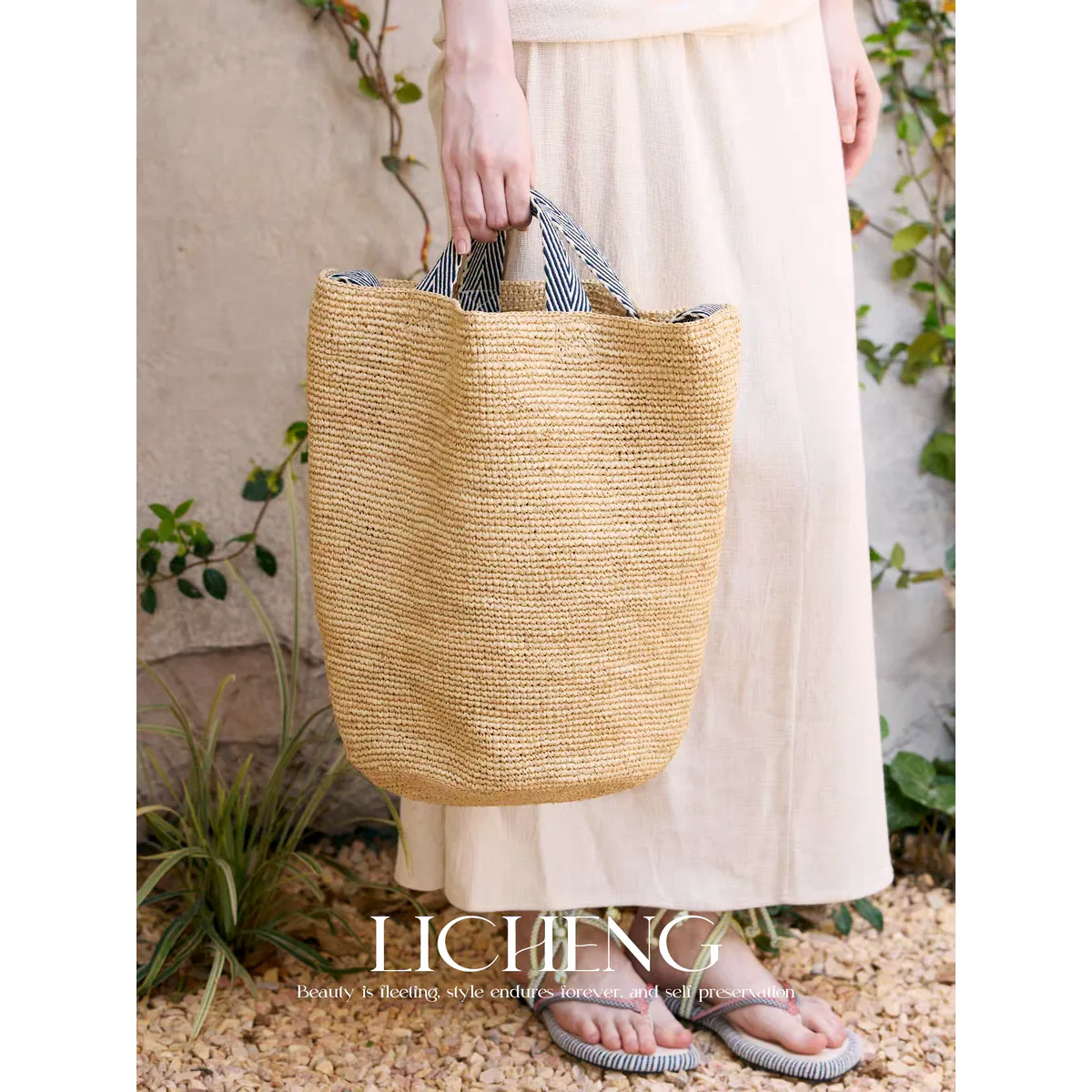 Handwoven Beach Straw Hat 22 Handwoven Beach Straw Hat 22 made with natural raffia and woven straw for summer resort collections