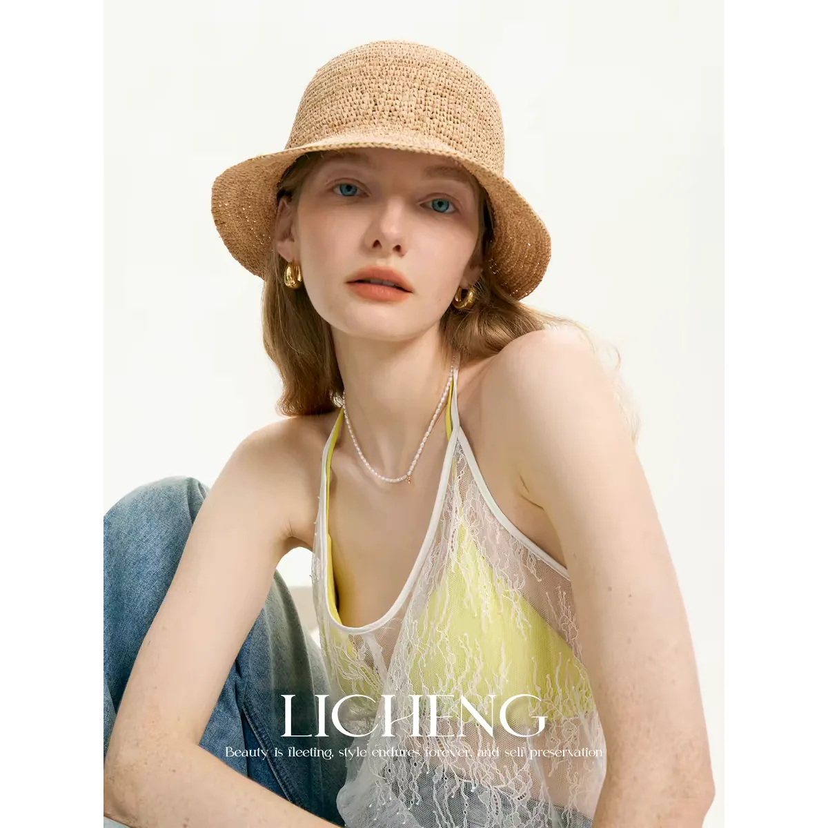 Resort Style Straw Hat 24 Resort Style Straw Hat 24 made with natural raffia and woven straw for summer resort collections