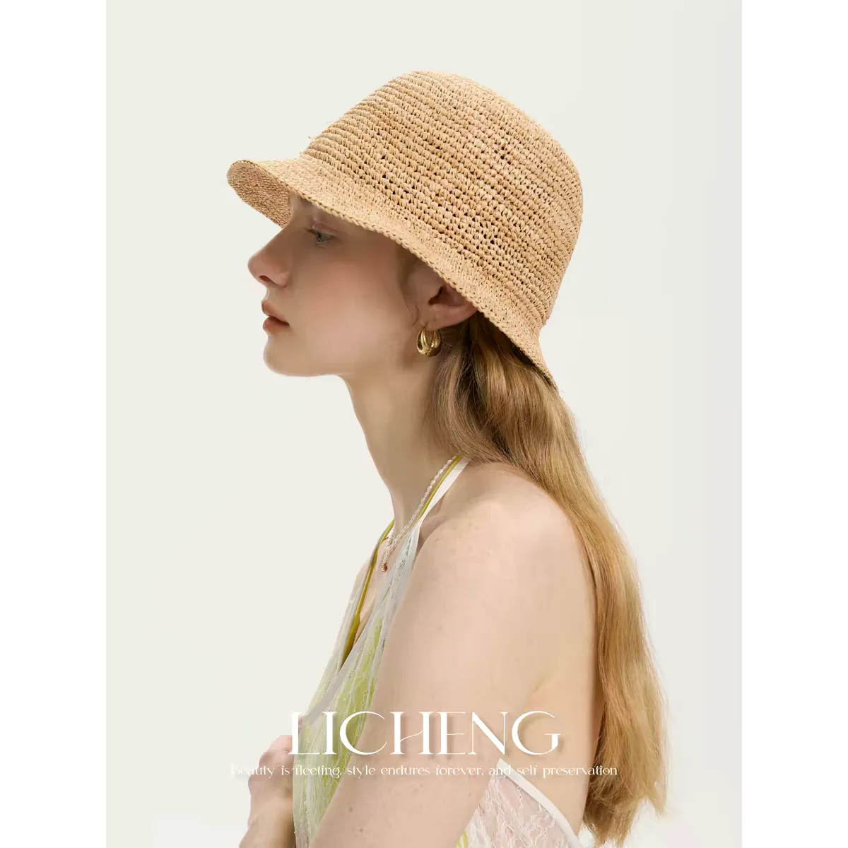 Natural Raffia Straw Hat 25 Natural Raffia Straw Hat 25 made with natural raffia and woven straw for summer resort collections