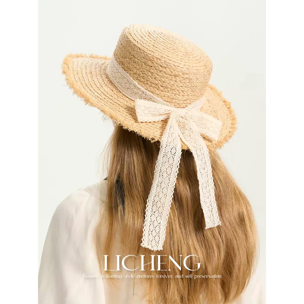 Ribbon Trim Raffia Hat 27 Ribbon Trim Raffia Hat 27 made with natural raffia and woven straw for summer resort collections