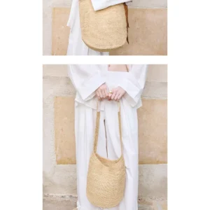 Handwoven Beach Straw Hat 30 made with natural raffia and woven straw for summer resort collections