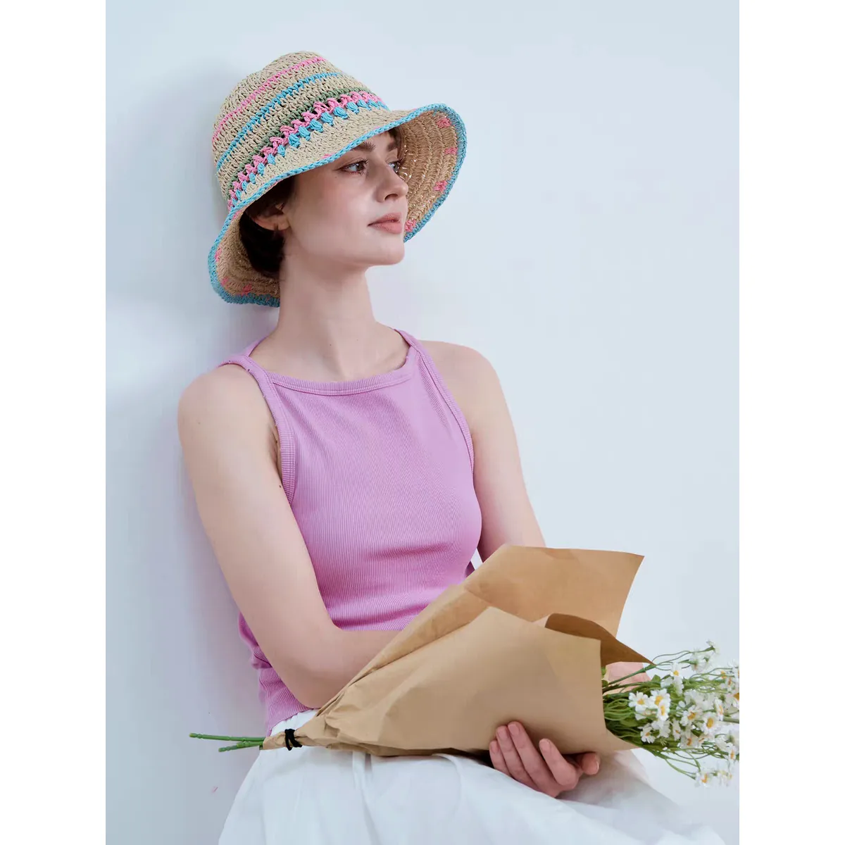 Boutique Raffia Hat 39 Boutique Raffia Hat 39 made with natural raffia and woven straw for summer resort collections