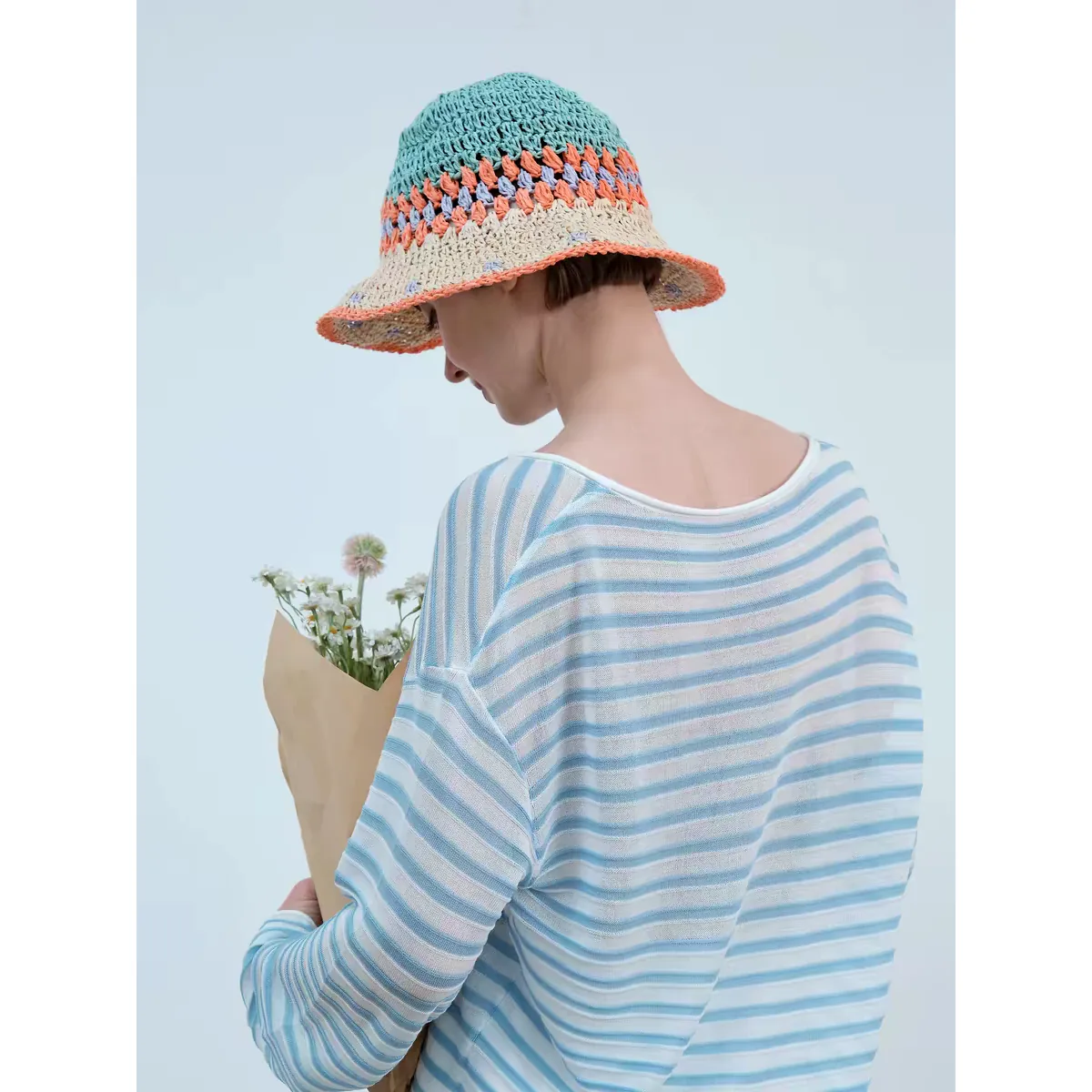 Wide Brim Summer Straw Hat 42 Wide Brim Summer Straw Hat 42 made with natural raffia and woven straw for summer resort collections