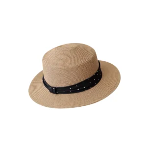 Resort Style Straw Hat 48 made with natural raffia and woven straw for summer resort collections