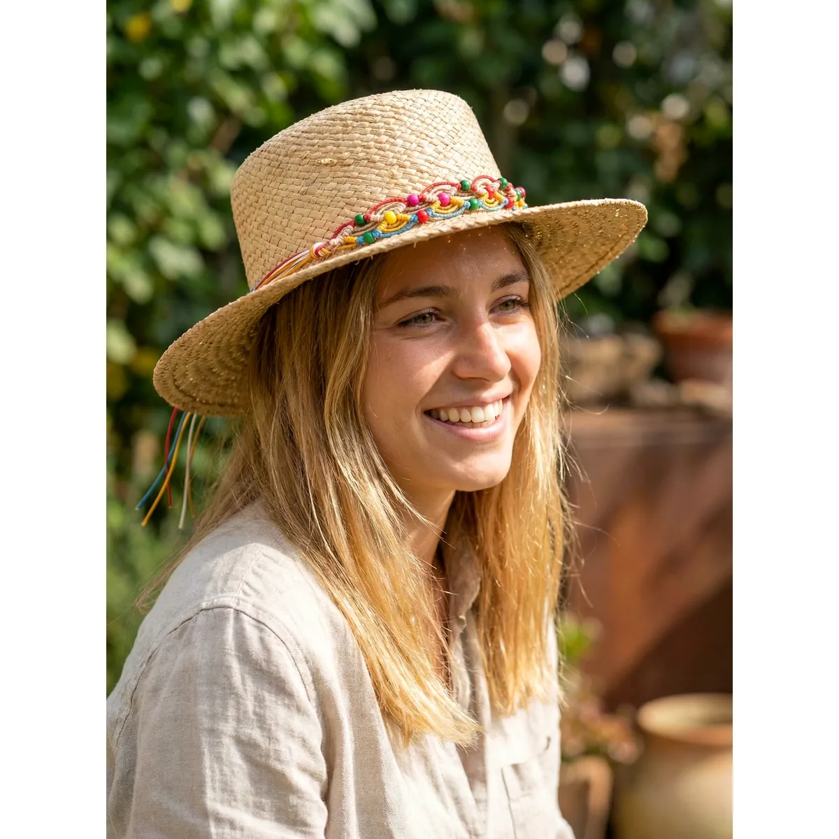 Boutique Raffia Hat 63 Boutique Raffia Hat 63 made with natural raffia and woven straw for summer resort collections