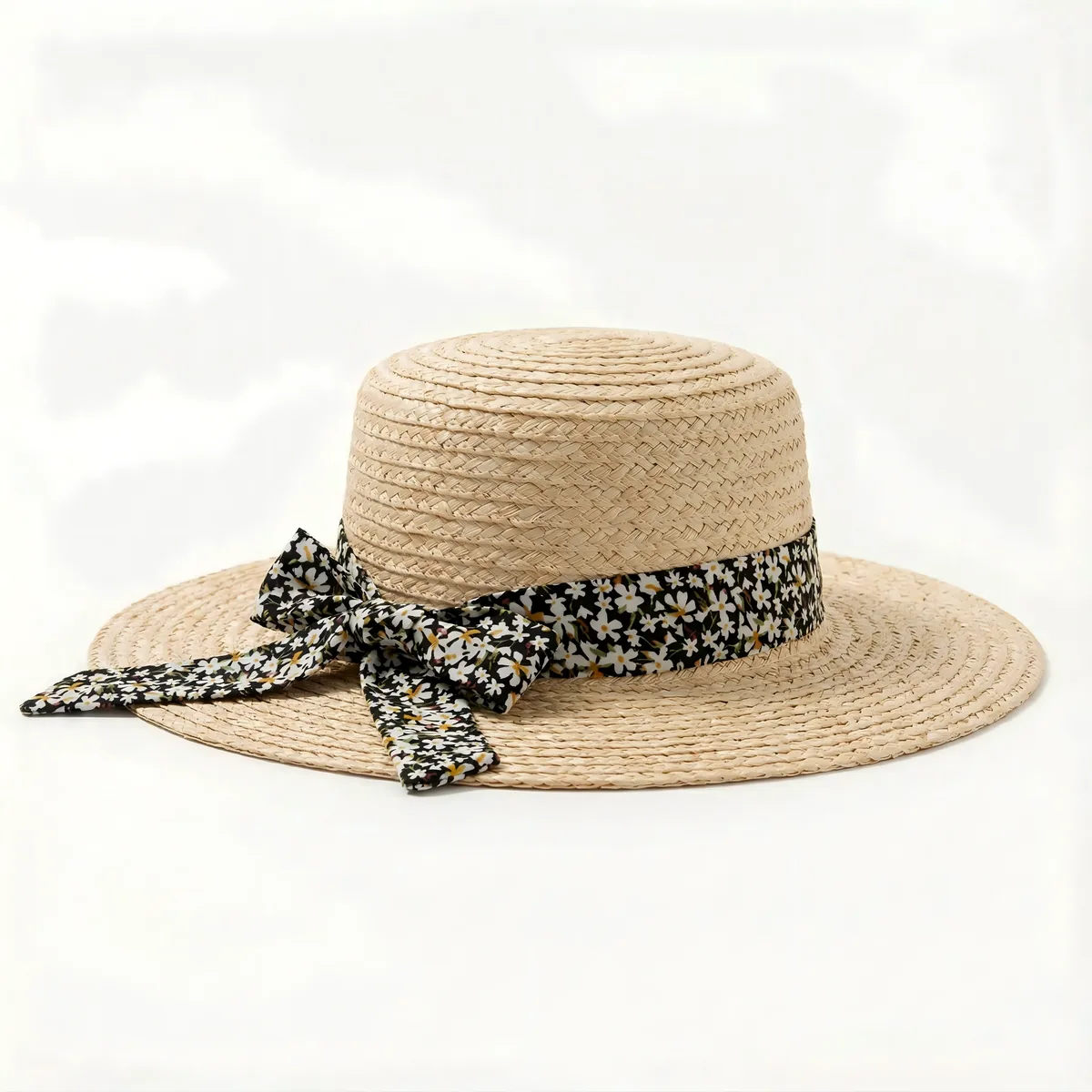 Wide Brim Summer Straw Hat 74 Wide Brim Summer Straw Hat 74 made with natural raffia and woven straw for summer resort collections