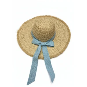 Boutique Raffia Hat 103 made with natural raffia and woven straw for summer resort collections